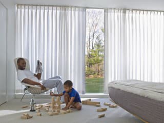 father reading the paper