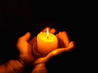 Burning candles in the