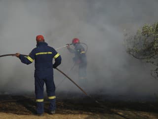 Lesný požiar v Grécku