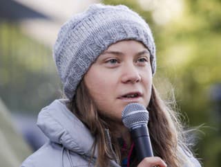 Greta Thunbergová na proteste