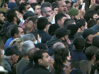 Protesty v uliciach Jerevanu