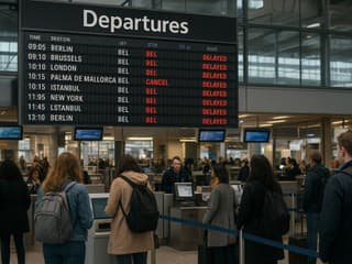Chaos na európskych letiskách: