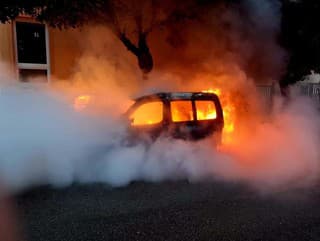 Požiar osobného automobilu v