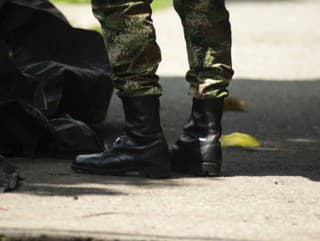 Výbuch granátu zhodeného z