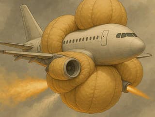 Lietadlo s airbagmi ovládanými