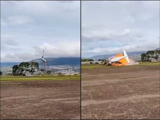 Lietadlo sa naklonilo a