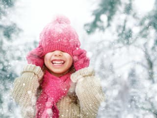 Happy child girl playing