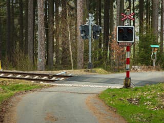 Railway crossing at Nyrsko,
