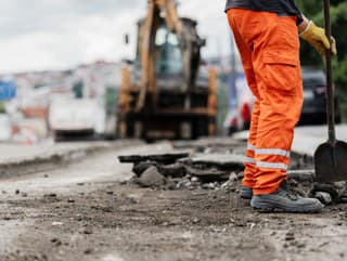 Práce na výstavbe úseku