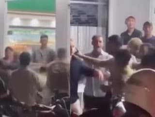 Hromadná bitka pred supermarketom