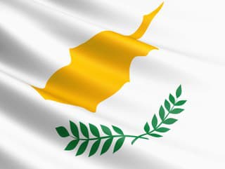 Cyprus flag fluttering in