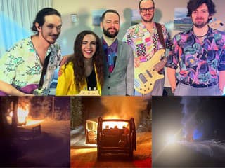 Skupine vyhorela dodávka po