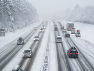 slippery highway in wintertime