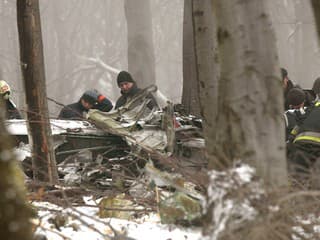 Trosky havarovaného vojenského lietadla