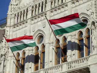 Hungarian flags on the