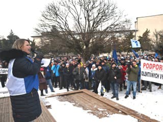 Snímka z protestného zhromaždenie