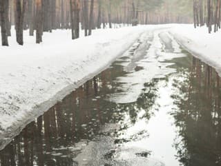 Flooding of road due