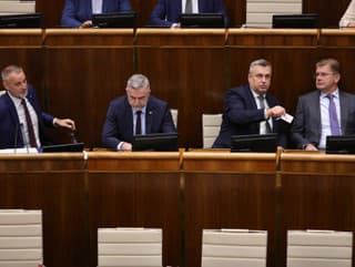 Poslanci NR SR hlasujú