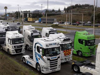 Protest kamionistov na hraniciach