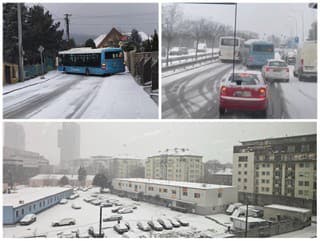 Sneženie ochromilo dopravu: VIDEO
