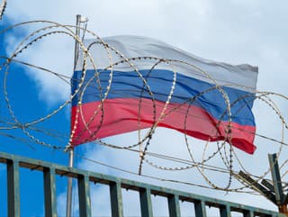 View of russian flag