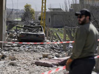 Zničená budova Hizballáhu v