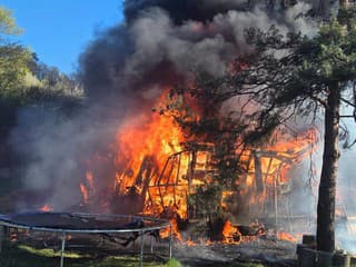 Požiar chaty v košickej