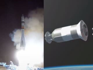 Štart rakety Sojuz-2 a