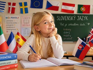 Dievčatko na hodine slovenského