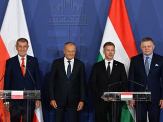 Zľava český premiér Andrej
