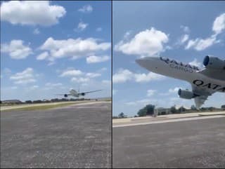 Boeing sa krídlom takmer