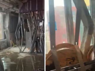 Zábery ukazujú ohnutú konštrukciu.
