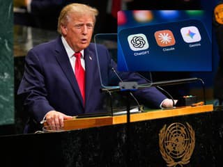 Trump počas prejavu na