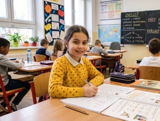 Dievčatko na hodine slovenského