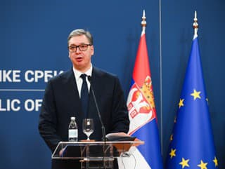 Na snímke prezident Srbskej