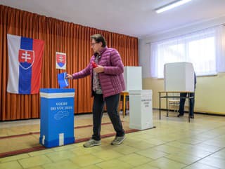 Volička vhadzuje obálku s