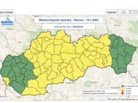 SHMÚ očakáva vo štvrtok sneh na väčšine územia Slovenska
