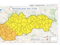 Pre západ a juh Slovenska platia výstrahy pred búrkami 2. stupňa