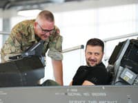 Volodymyr Zelenskyj v stíhačke F-16