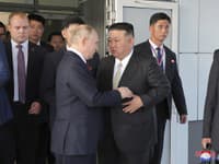 Vladimir Putin počas stretnutia s Kim Čong-unom