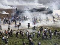 Demonštrácia za podporu Palestíny pri americkej leteckej základni Incirlik v Turecku