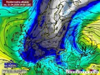 Prílev chladného vzduchu od severu až severovýchodu do strednej Európy