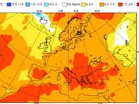 Predpokladané teplotné odchýlky na jeseň (september-november) od dlhodobého priemeru v Európe