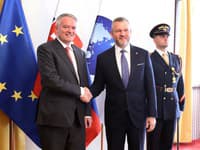 Generálny tajomník OECD Mathias Cormann a prezident SR Peter Pellegrini.