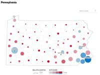 Výsledky volieb pre štát Pennsylvánia v severovýchodnej časti USA