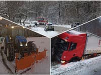 AKTUÁLNE Sneh spôsobuje KOMPLIKÁCIE na cestách: Množstvo nehôd a výstrahy druhého stupňa!
