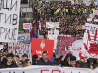 Študentmi inicované demonštrácie v Srbsku.