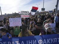 Študentmi inicované demonštrácie v Srbsku.