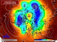 Prúdenie v smere hodinových ručičiek okolo rozsiahlej oblasti vysokého tlaku vzduchu siahajúcej od juhozápadu Európy, cez západnú, severnú Európu, severný Atlantik, Grónsko, severný pól až po Aljašku