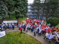 Protest Slovenského odborového zväzu zdravotníctva a sociálnych služieb v Bratislave